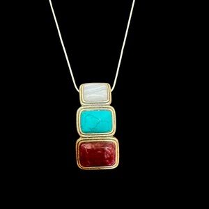 Lia Sophia SWEET TALK Slide with Resin, Agate, & Turquoise